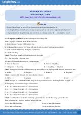 Đề số 8 - Đề kiểm tra học kì 1 - Sinh học 9
